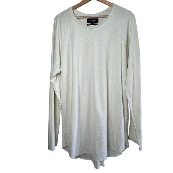 Pacsun Men's Longer Fit Long Sleeve Cream Shirt - Picture 1 of 5